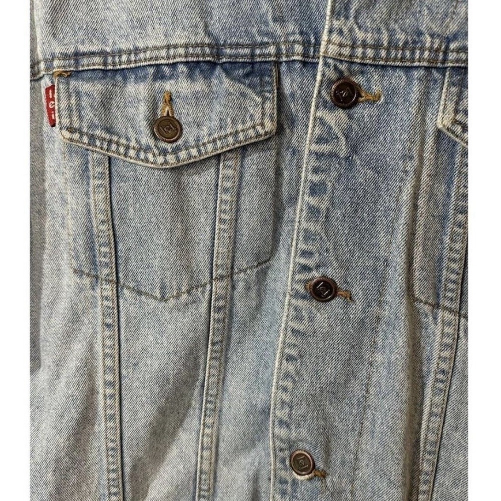 Vintage 90s L.E.I. Denim Jacket Light Wash Trucker Made in USA M Y2K‎ Grunge - Picture 6 of 13